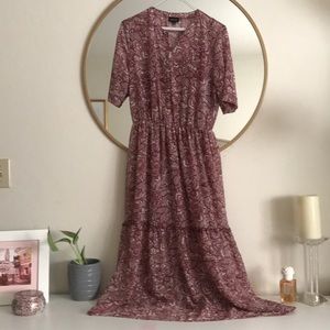 Who What Wear Red Paisley Dress